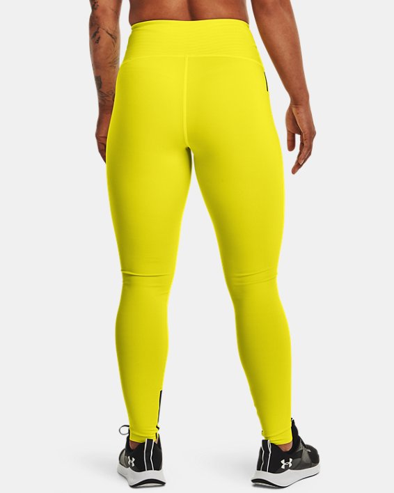 Women's UA RUSH™ HeatGear® No-Slip Waistband Custom Length Leggings, Yellow, pdpMainDesktop image number 1